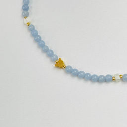 Бусы детские из Ангелита и Перламутра 34 см +