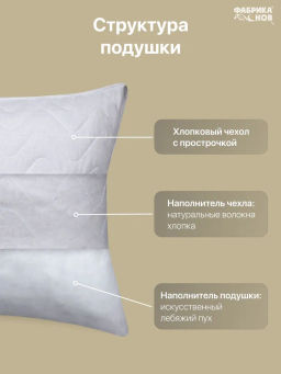 Подушка ФС Хлопок&Хлопок 50*70 (хлопок) - Фабрика снов фото 4