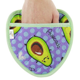 Прихватка с запахом 20х20см Авокадо, вид 2/2, форма Клубника, рогожка 171г/м2, хлопок 100%, наполнитель - ватин 280г/м2, на пластмассовом подвесе, Домашняя мода (Россия)  фото 2