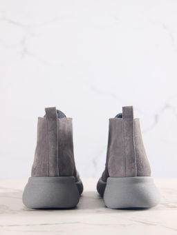 Ботинки 308.927gr.Серый замок замша+серый/мех