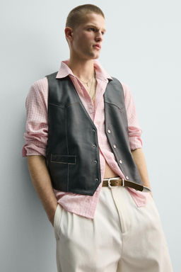 CAMISA FLUIDA CUADROS / Rosa pastel - Zara фото 7