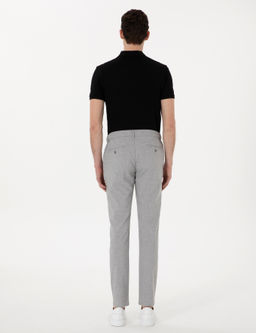 Gri Slim Fit Beli Lastikli _izgili Kanvas Pantolon - Pierre cardin фото 4