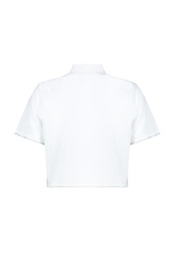 TRENDYOLMILLA Ekru K?sa Kollu Crop Dantelli Cupra Kumas Dokuma Gomlek TWOSS24GO00031 фото 8