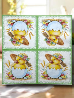 Салфетки бумажные Bouquet Home Collection Classic 33х33см, 3-х слойные, 20 штук в упаковке, 100% целлюлоза, Пасхальный сюрприз (Россия)  фото 7