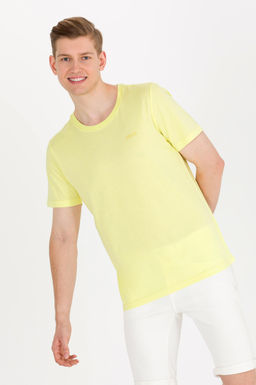 U. S. Polo Assn Мужская светло-желтая базовая футболка с круглым вырезом - U.s. polo assn фото 5