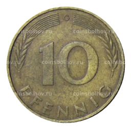 Монета 10 пфеннигов 1974 года G Германия