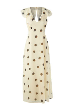 TRENDYOLMILLA Limited Edition Ac?k Sar? S?rt Detayl? Maxi Dokuma Elbise TWOSS25EL00519  фото 3