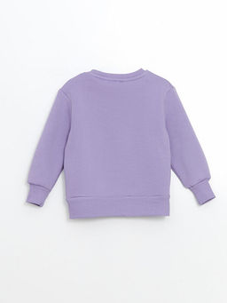 Bisiklet Yaka Bask?l? K?z ?ocuk Sweatshirt