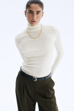 Jersey de cuello alto en mezcla de cachemira - H&m фото 2