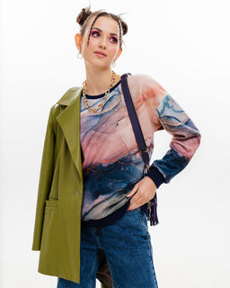 Удлинённый свитшот с принтом SNK001 - Sahar art lab фото 7