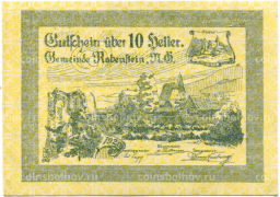 10 геллеров 1920 года Австрия Рабенштайн-ан-дер-Пилах (нотгельд)