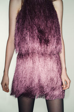 FRINGED SHORT SKIRT - Zara фото 11