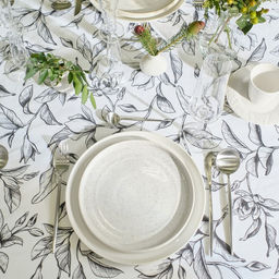 Скатерть «Доляна» Plant leaves, 146×250 см, 100% хлопок, рогожка 164 г/м²