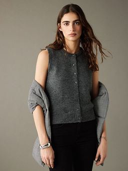 Bisiklet Yaka Kad?n Triko Yelek