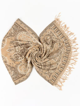 Палантин с вышивкой (шерсть вареная) № Тк906/186 - Ганг фото 2