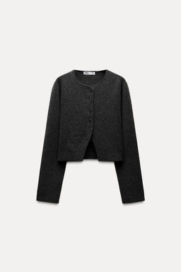 PLAIN KNIT CROPPED JACKET - Zara фото 4