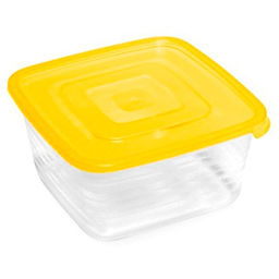 Контейнер для продуктов пластмассовый "Унико" 0,9л, 15х15х7,3см, цвета микс, подходит для СВЧ (Россия)