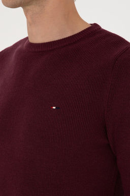 Erkek Slim Fit Bisiklet Yaka Bordo Basic Kazak - U.s. polo assn фото 7