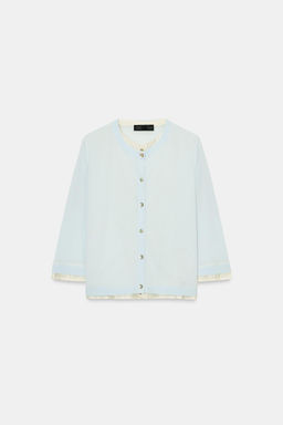 CHAQUETA COMBINADA PUNTO / Azul / Blanco - Zara фото 5