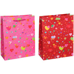 Пакет подарочный "Сердечки" 18*23*8 см