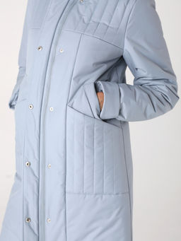 24323 Пальто дем. серо-голубой - Dizzyway фото 3