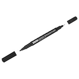 Цена за 3 шт. Маркер OfficeSpace перм. двухсторонний, пулевидный 0.5-2мм., черный (DPM_55945)