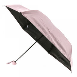 Зонт-мини механический Палитра UPF50+ ткань эпонж (полиэстер) + черное УФ-покрытие, 6 лучей, д/купола 90см, 5 сложений, 18см в сложенном виде, механизм против ветра, ручка с покрытием soft-touch, цвет розовый, 218гр (Китай)