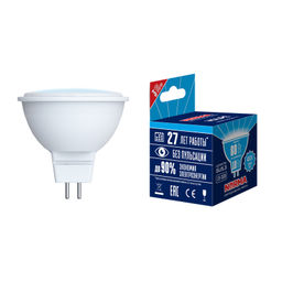 LED-JCDR-10W/NW/GU5.3/NR Лампа светодиодная. Форма "JCDR", матовая. Серия Norma. Белый свет (4000K). Картон. ТМ Volpe