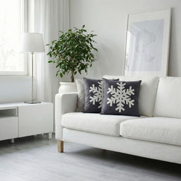 По/Чехол на подушку ALTRO арт.ТК5060-03 СНЕЖИНКА (фон серый)