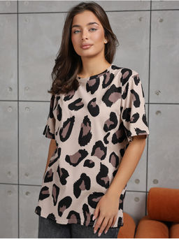 Футболка "Пятна" корич женская