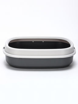 Лоток для кошек "Фур-Мур", 48×35.5 см, с бортом и совком, покрытие Soft-touch, цвет смоки