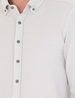 Рубашка Pierre Cardin Slim Fit светло-серая с длинным рукавом