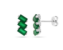 Серьги, зеленый агат, Сияние