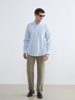 Regular Fit Keten Kar???ml? Erkek G?mlek