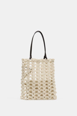 CROCHET-KNIT MINI TOTE BAG - Zara фото 4