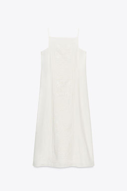 ZW COLLECTION EMBROIDERED LINEN BLEND DRESS - Zara фото 2