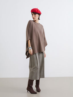 Bisiklet Yaka Oversize Kad?n Triko Pan?o