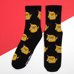 Носки новогодние мужские KAFTAN «Веселись» размер 41-44 (27-29 см), цвет чёрный