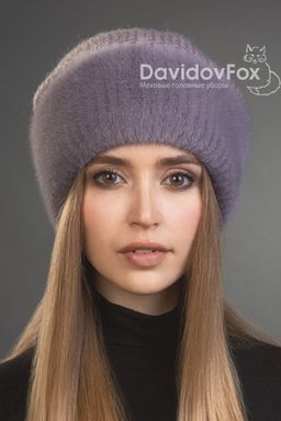 Шапка Камелия норка трикотаж чертополох
