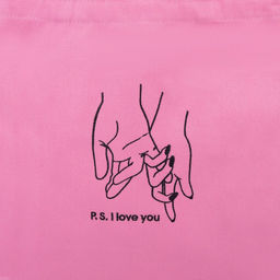 Сумка шопер I love you, 35 х 0,5 х 40 см, вышивка, розовый - Nazamok фото 4