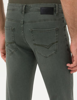 Зеленые джинсовые брюки узкого кроя - Cacharel фото 7