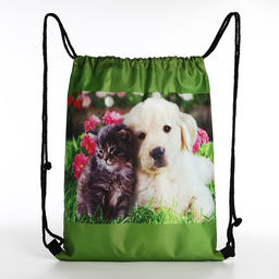 Мешок для обуви на шнурке, цвет зелёный