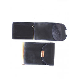 Зажим для купюр Croco-зк-300 (карм на мелочи, 2 кнопки) натуральная кожа синий пулл-ап (85) 264627