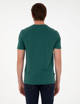 Koyu Ye_il %100 Pamuk Slim Fit Bisiklet Yaka Basic Ti__rt - Pierre cardin фото 5