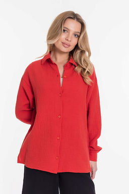 Рубашка М324095в терракотовый