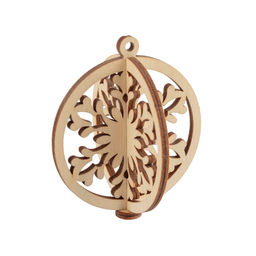 Заготовка для декорирования Mr. Carving КЛ-44 Подвеска объемная Шар фанера d 7 см х 0.3 см 3 снежинка  фото 6