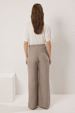 TRENDYOLMILLA Gri Hamile Pamuk-Keten Icerikli Lastik Belli Pantolon TBBSS25AR00032 фото 4