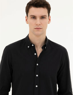 Siyah Slim Fit Uzun Kollu G_mlek - Pierre cardin фото 2