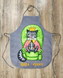 Фартук Царь кухни рогожка хлопок 100%