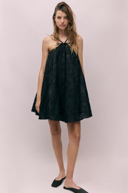 Vestido en tejido jacquard con tirantes espagueti - H&m фото 6